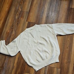 Zenana ribbed white Sweater